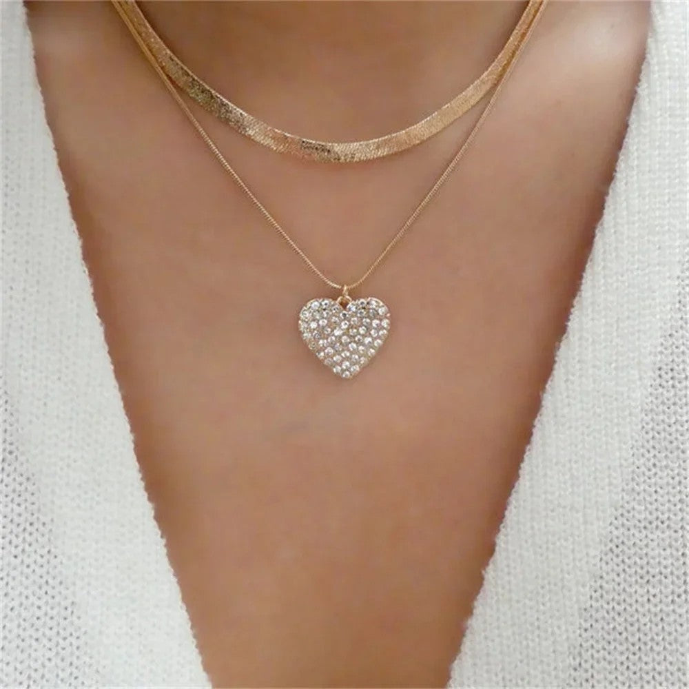 Layered Chain Coin Pendant Necklace