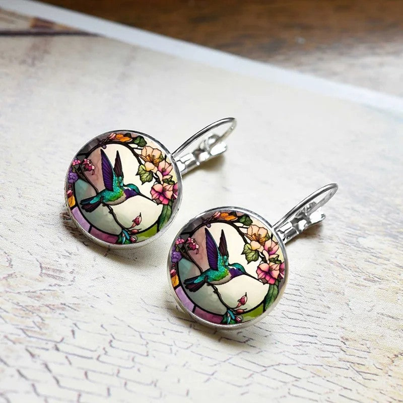 Silver Hummingbird Clip Earrings