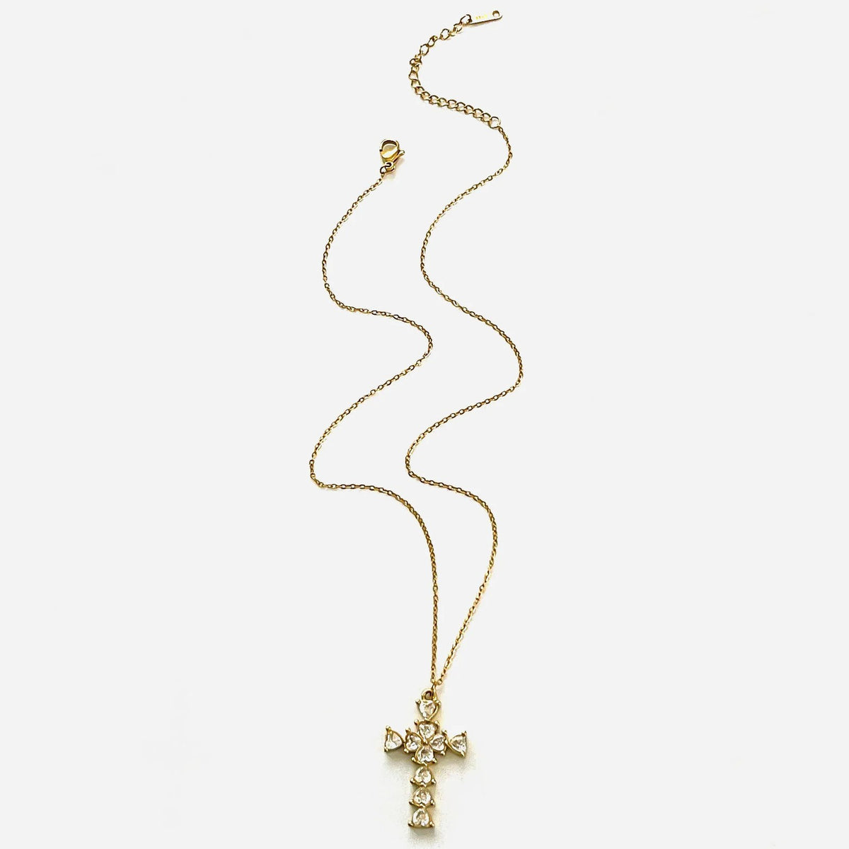Layered Cross Stone Necklace