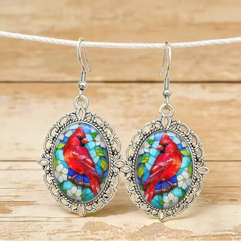Oval Hummingbird Earrings