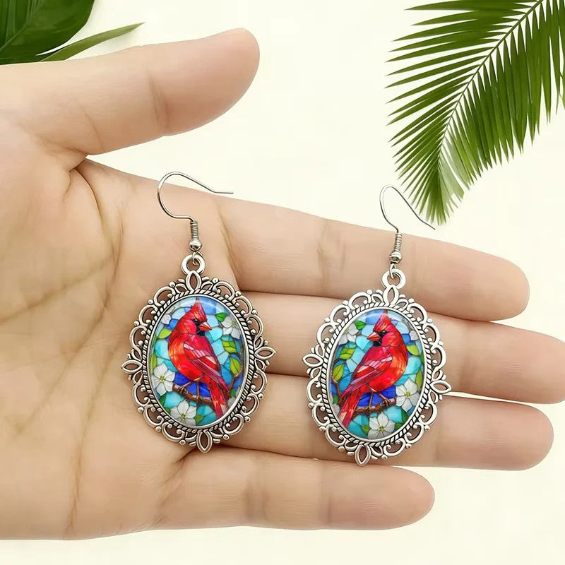 Oval Hummingbird Earrings