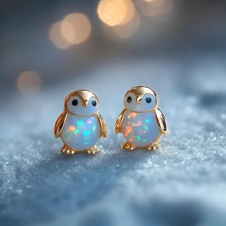 CK Penguin Opal Stud Earrings