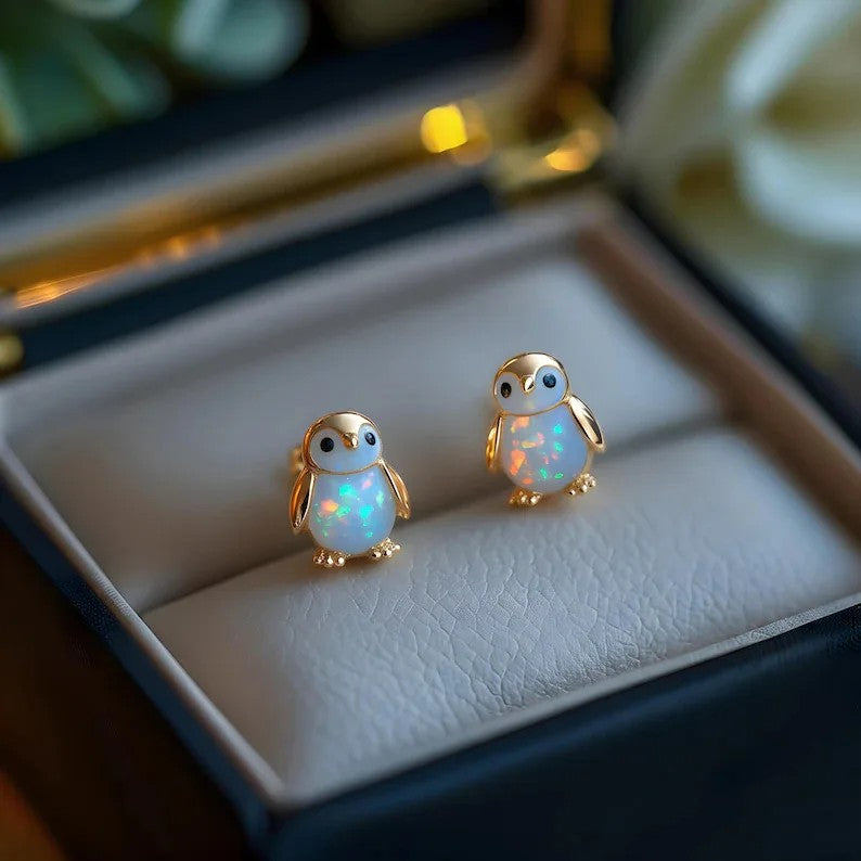 CK Penguin Opal Stud Earrings