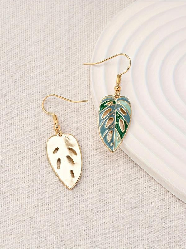 Hollow Leaf Drop Earrings