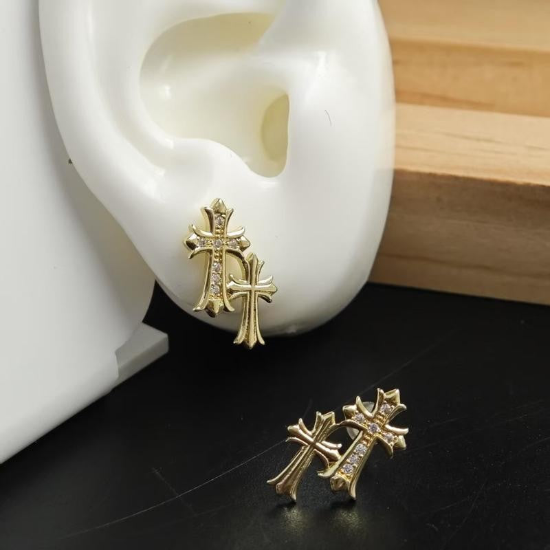 Retro Round Crystal Stud Earrings