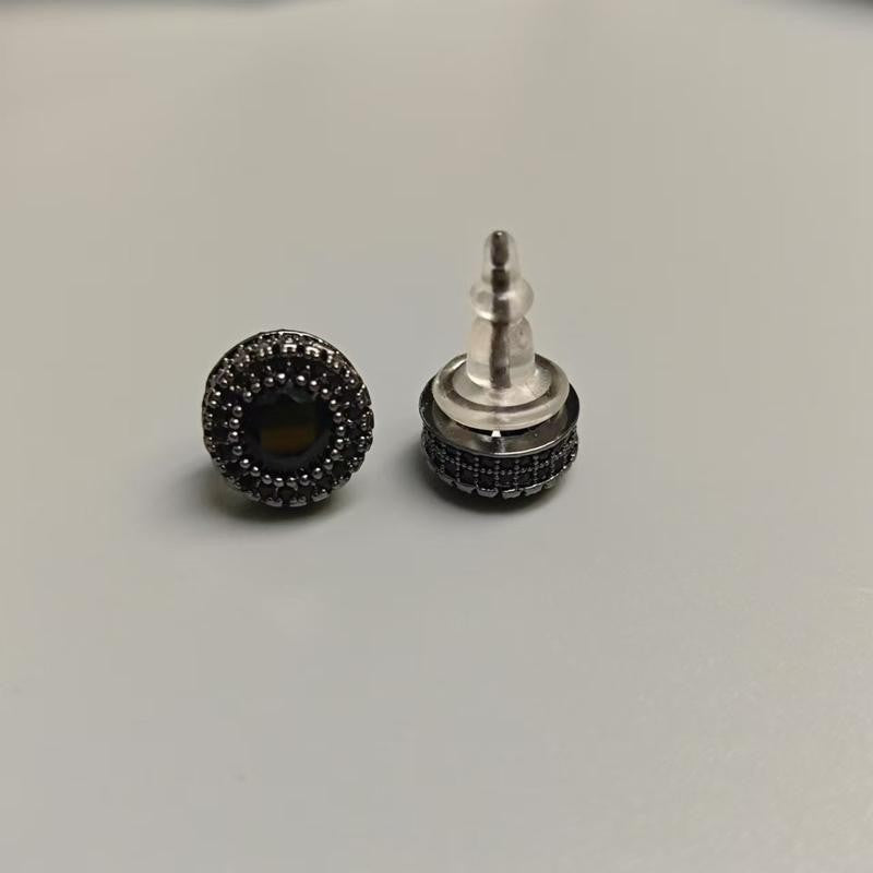 Retro Round Crystal Stud Earrings