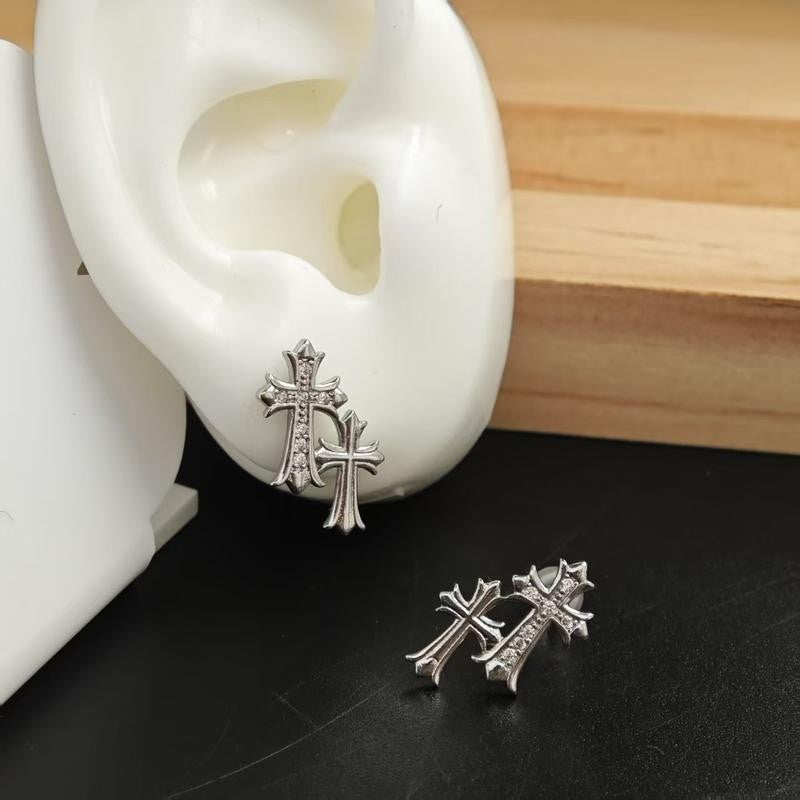 Retro Round Crystal Stud Earrings