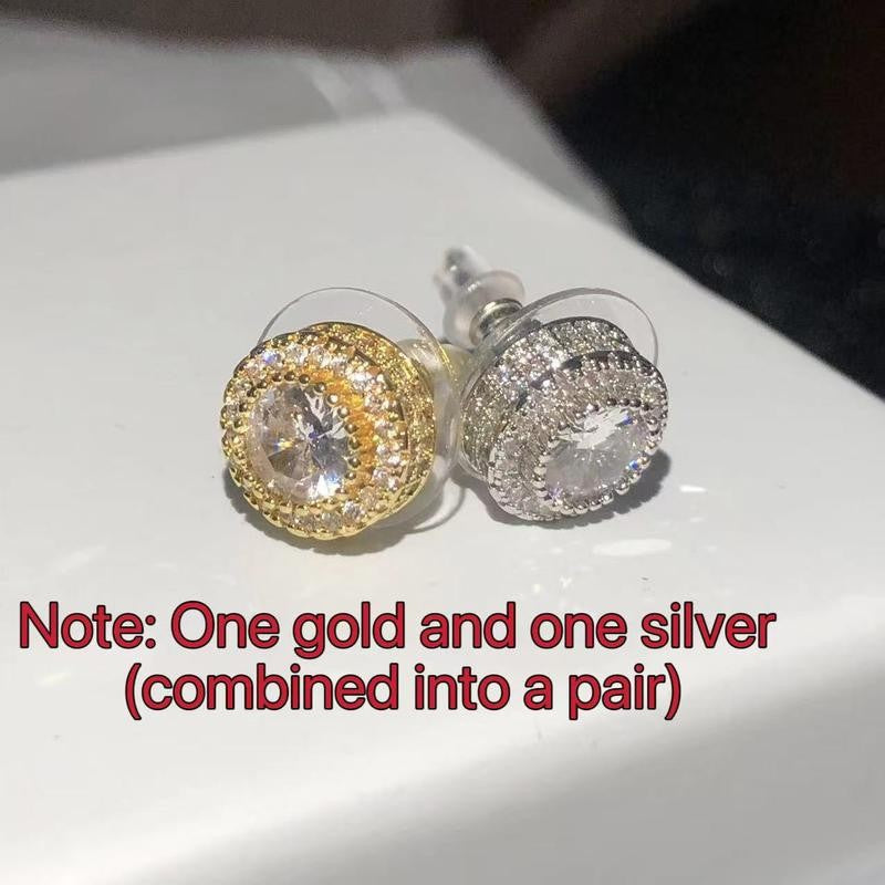 Retro Round Crystal Stud Earrings