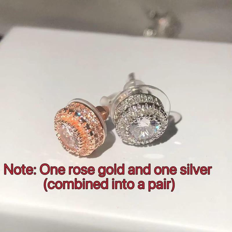 Retro Round Crystal Stud Earrings