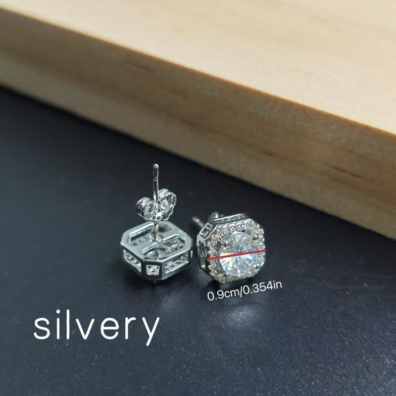 Retro Round Crystal Stud Earrings