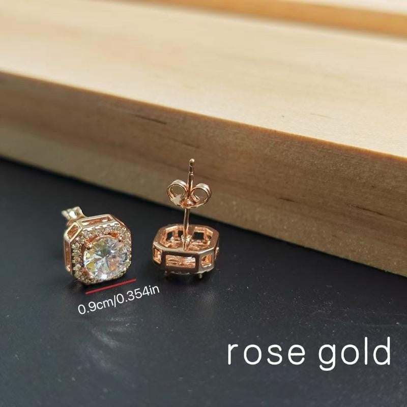 Retro Round Crystal Stud Earrings