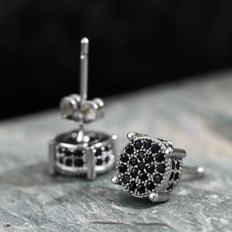 Retro Round Crystal Stud Earrings