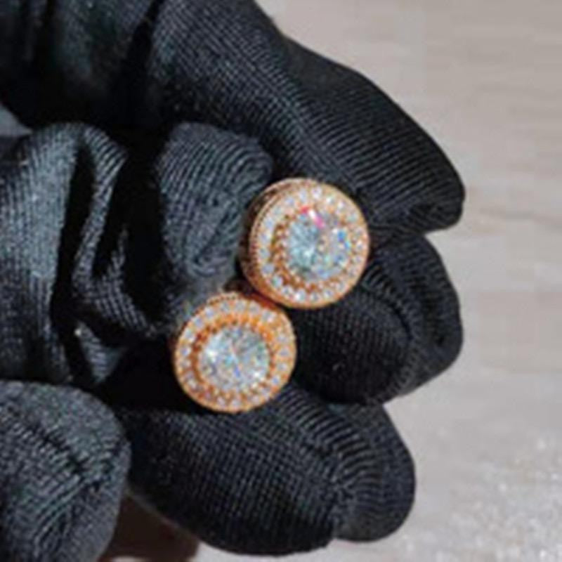Retro Round Crystal Stud Earrings