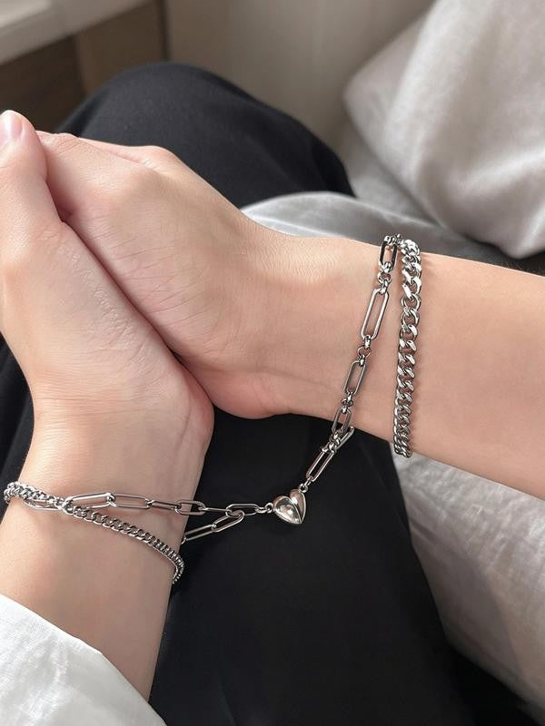 Magnetic Heart Couple Bracelet Set