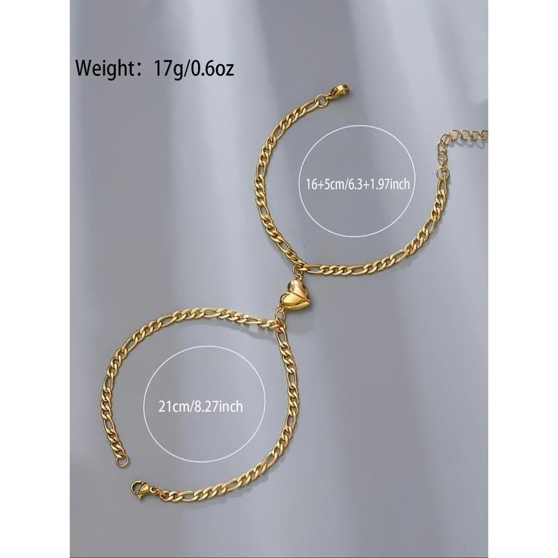 Magnetic Heart Couple Bracelet Set
