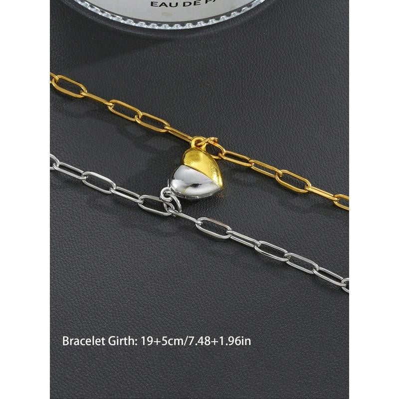 Magnetic Heart Couple Bracelet Set