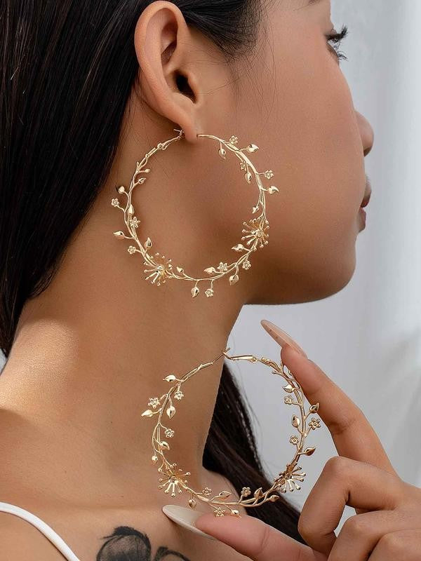 Floral Vine Hoop Earrings