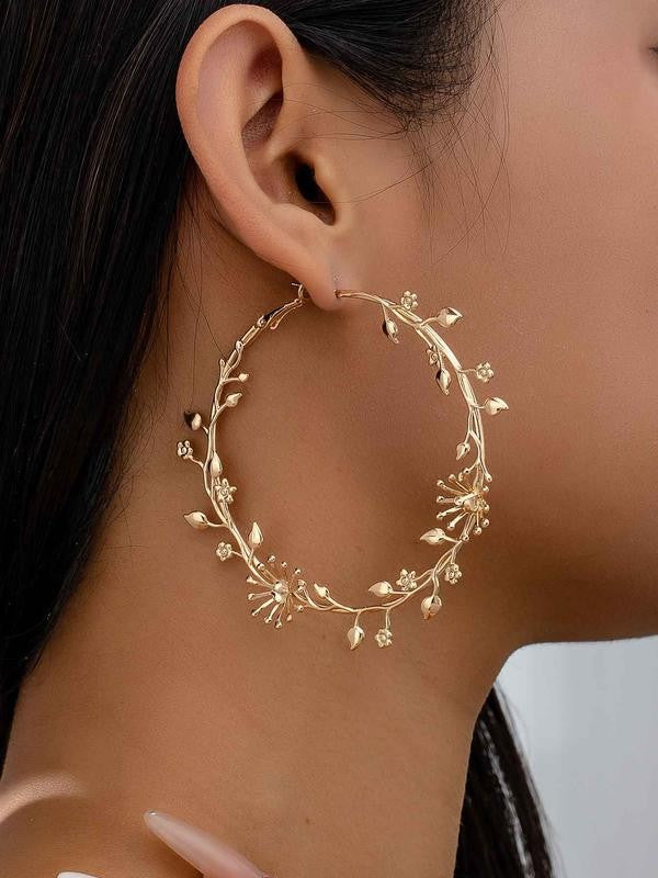 Floral Vine Hoop Earrings