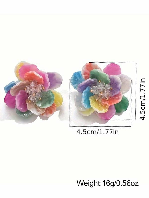 Multicolor Flower Stud Earrings
