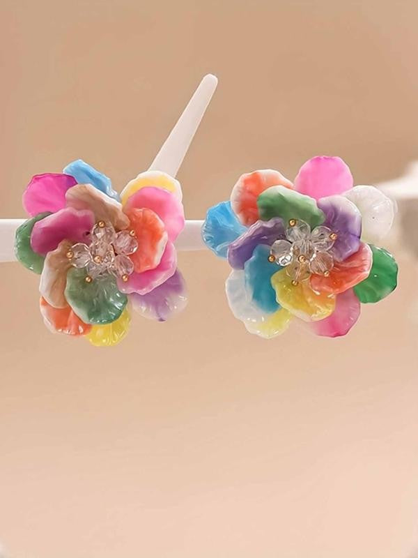 Multicolor Flower Stud Earrings