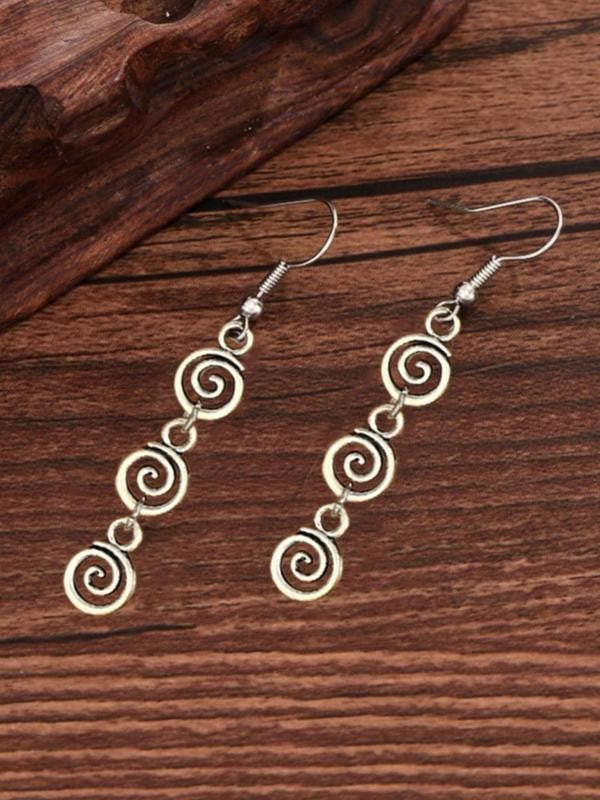 Triple Spiral Drop Earrings