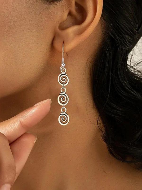 Triple Spiral Drop Earrings