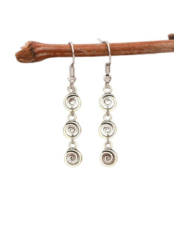 Triple Spiral Drop Earrings