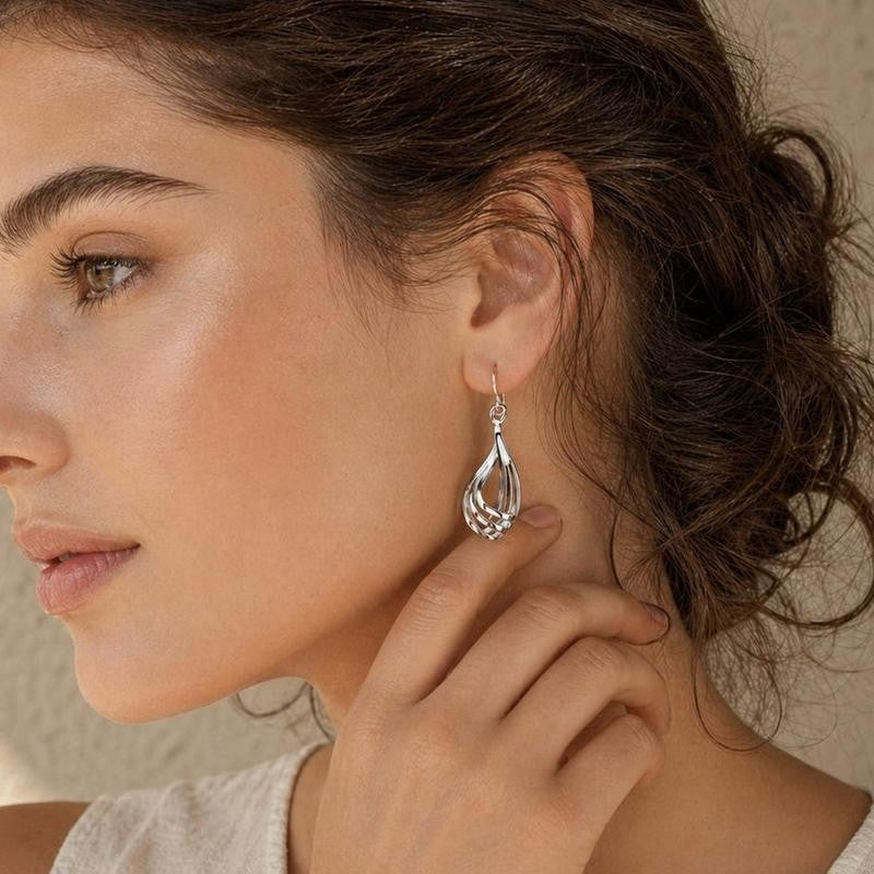 Twisted Teardrop Dangle Earrings