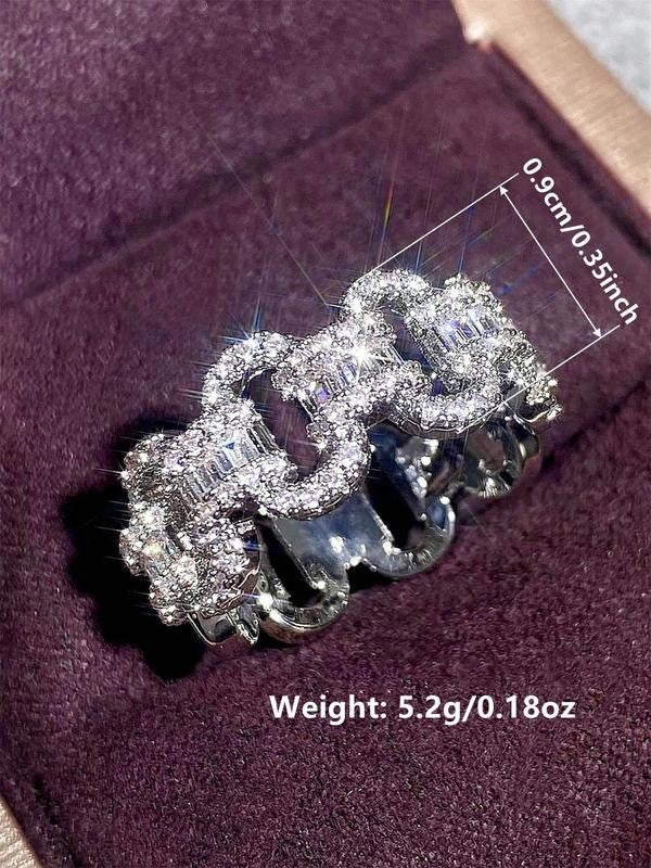 Pave Zirconia Link Ring