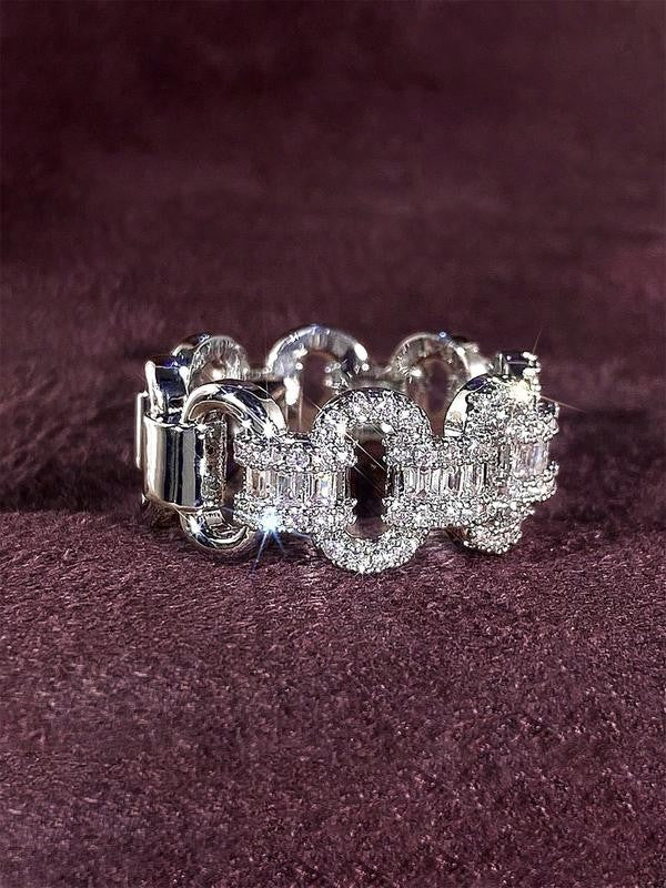 Pave Zirconia Link Ring