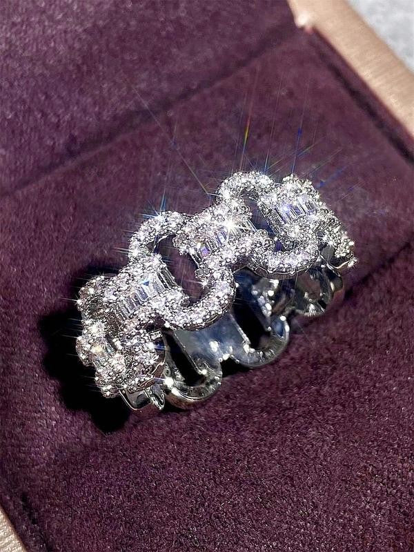 Pave Zirconia Link Ring