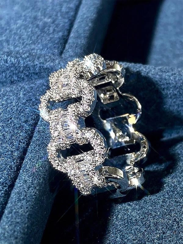 Pave Zirconia Link Ring