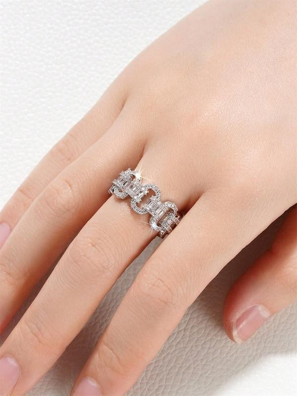 Pave Zirconia Link Ring