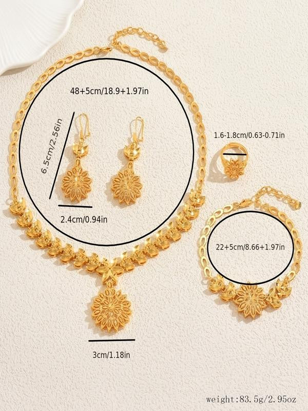 Alloy Flower Jewelry Set