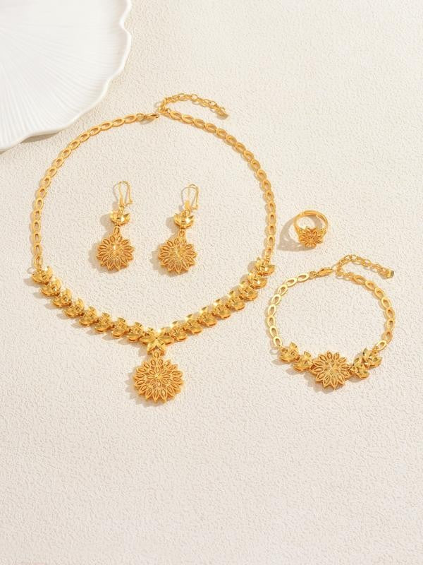 Alloy Flower Jewelry Set