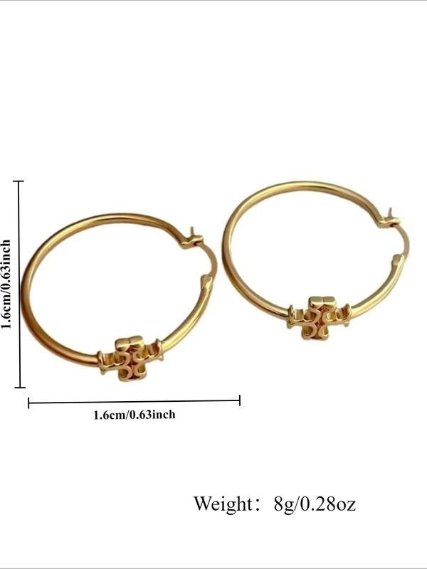 Gold Cross Detail Hoop Earrings
