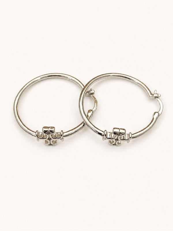 Gold Cross Detail Hoop Earrings