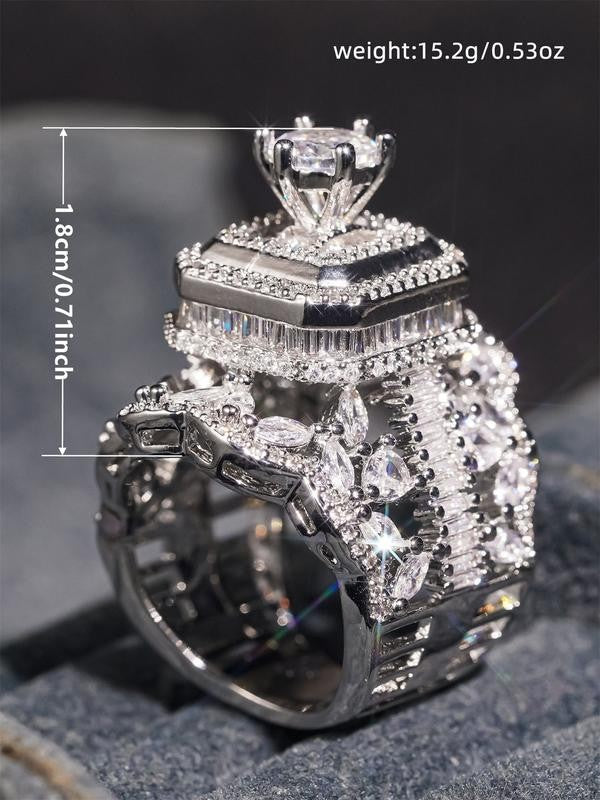 Multi-Layer Geometric Stone Ring