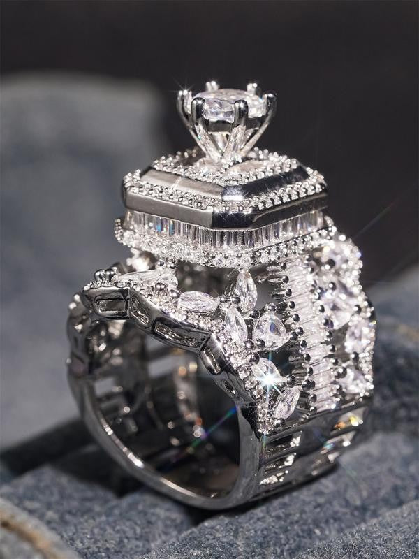 Multi-Layer Geometric Stone Ring