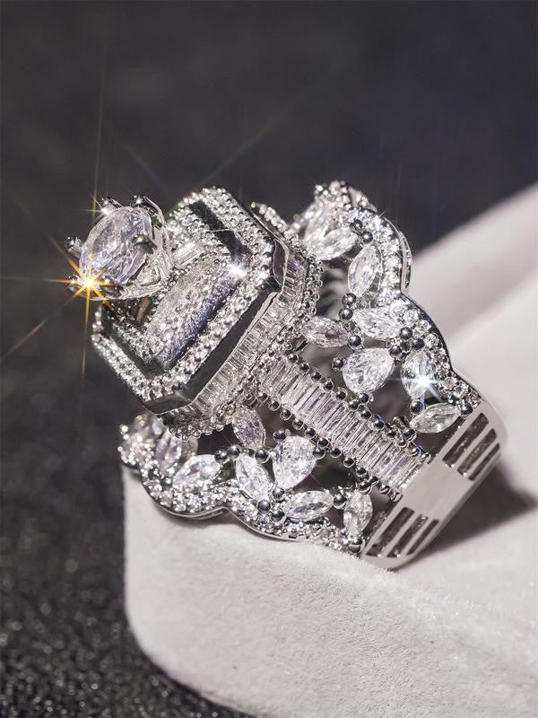 Multi-Layer Geometric Stone Ring