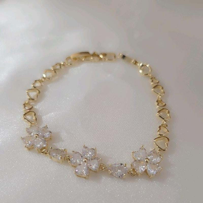 14k Multi Heart Charm Bracelet
