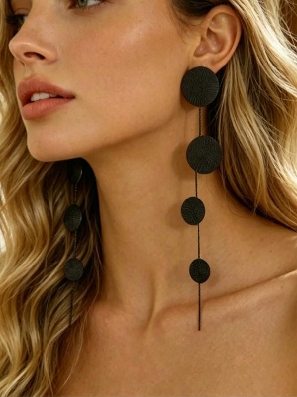 Bohemian Disc Drop Chandelier Earrings