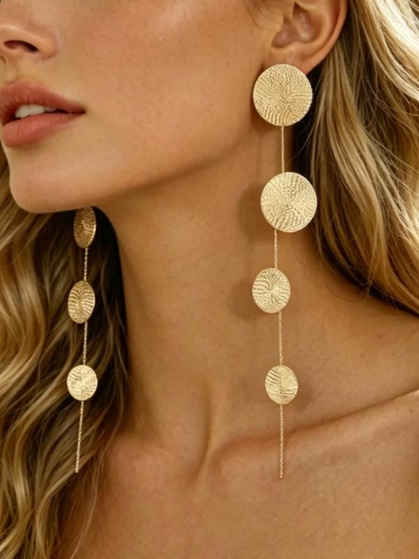 Bohemian Disc Drop Chandelier Earrings