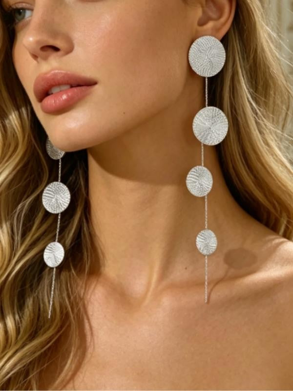 Bohemian Disc Drop Chandelier Earrings