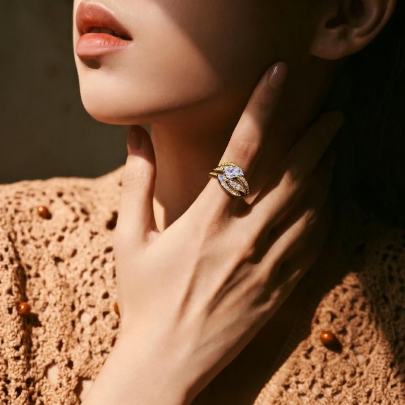 Intertwined Princess Cut Zircon Ring