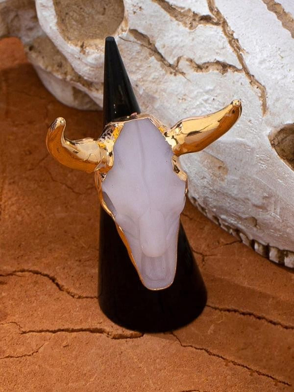 Adjustable Western Bull Skull Ring