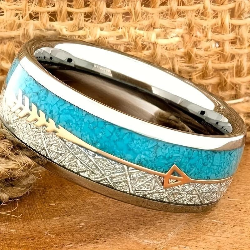 Turquoise Arrow Inlay Ring