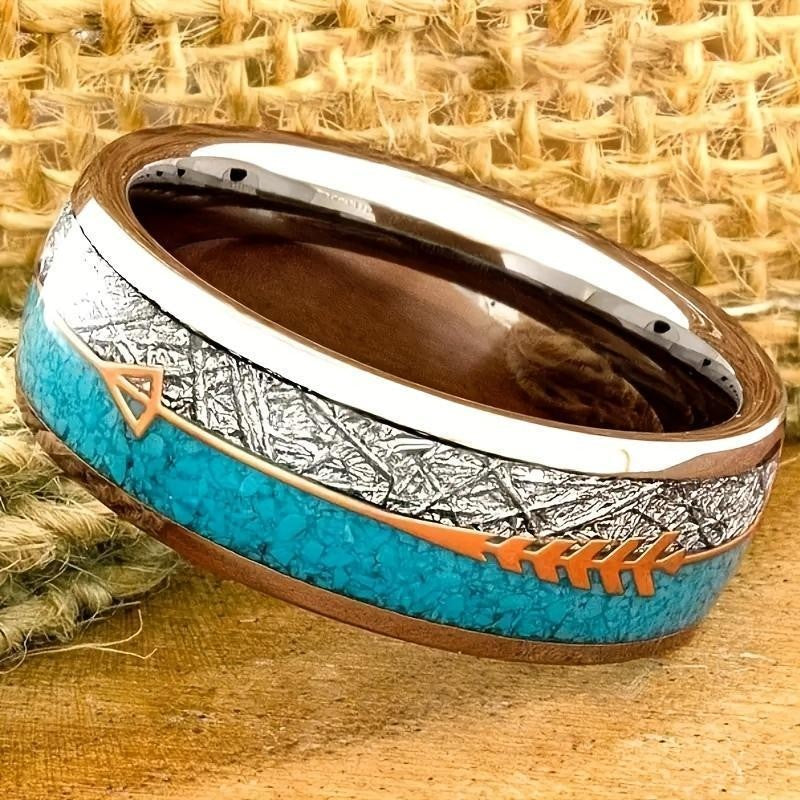 Turquoise Arrow Inlay Ring