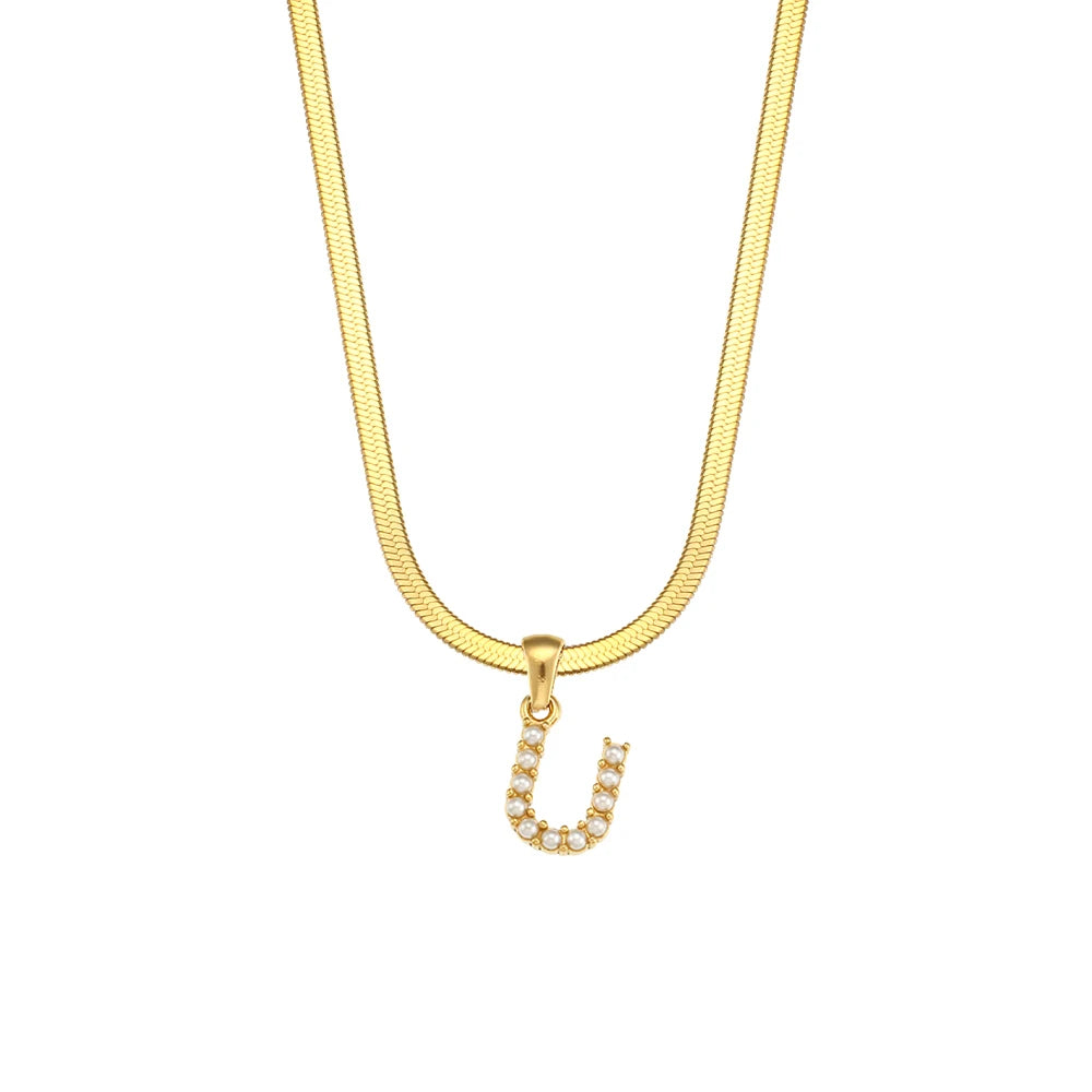 Herringbone Letter Necklace
