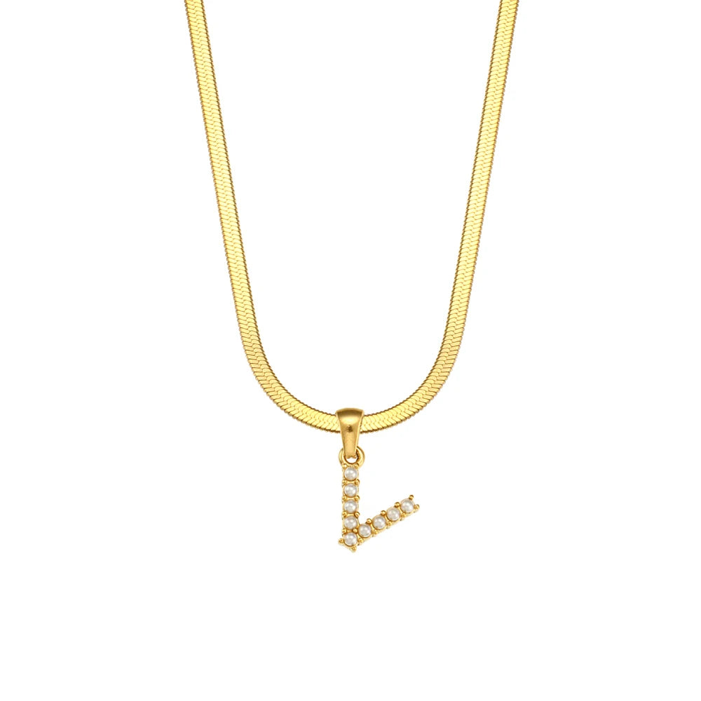 Herringbone Letter Necklace